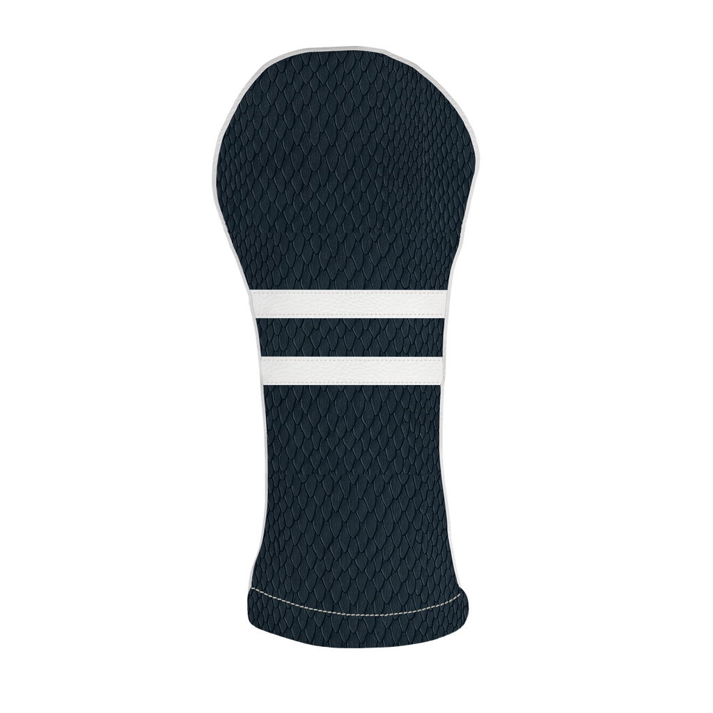 Timeless Headcover: Navy Boa + Pure White