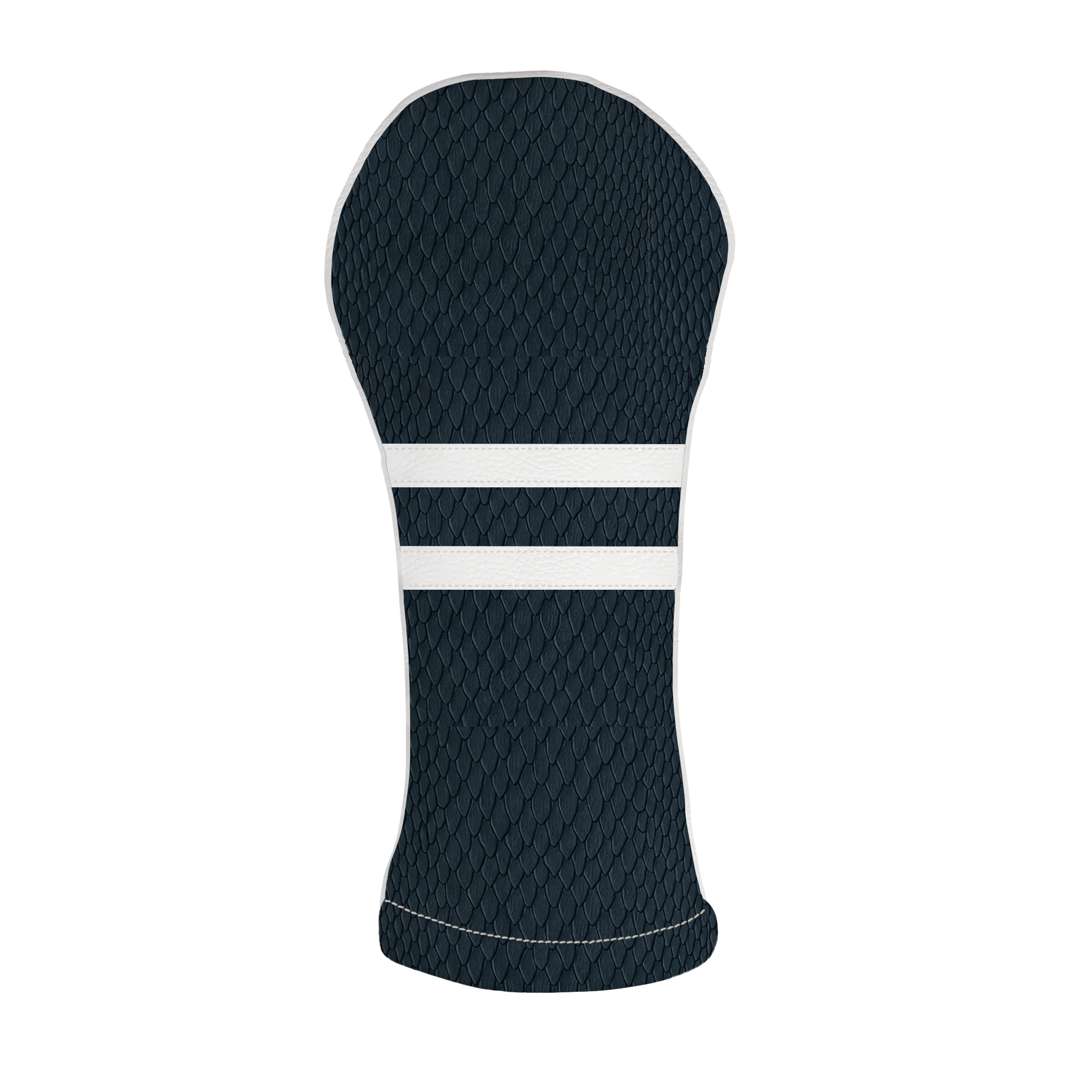Timeless Headcover: Navy Boa + Pure White