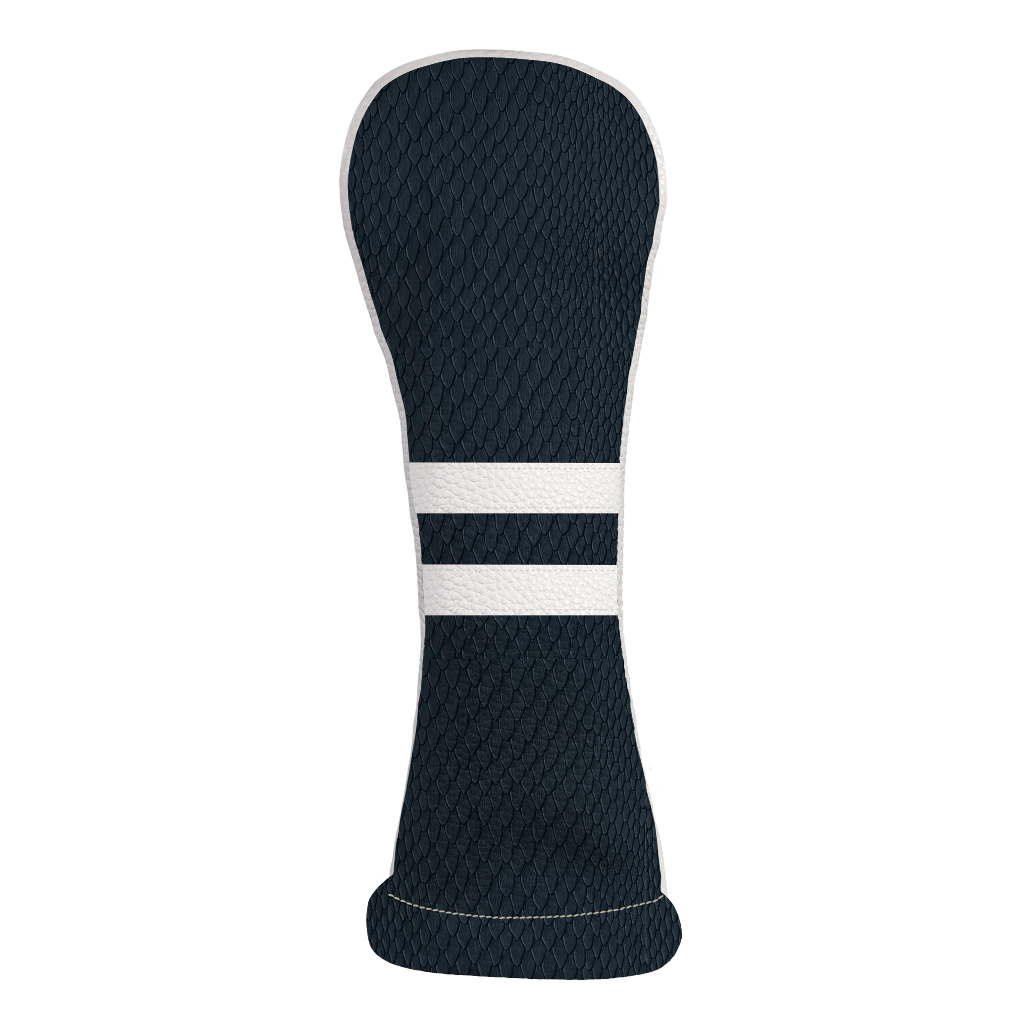 Timeless Headcover: Navy Boa + Pure White