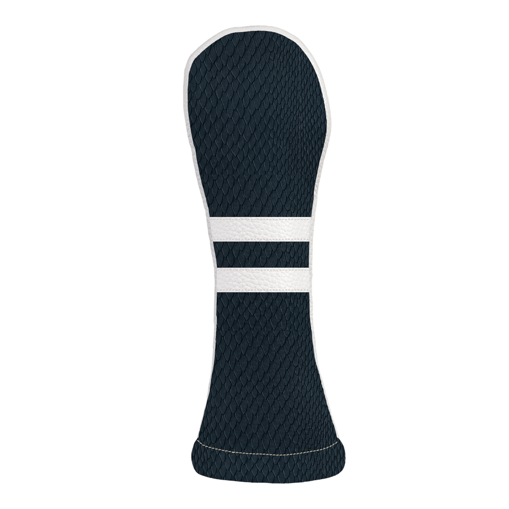 Timeless Headcover: Navy Boa + Pure White