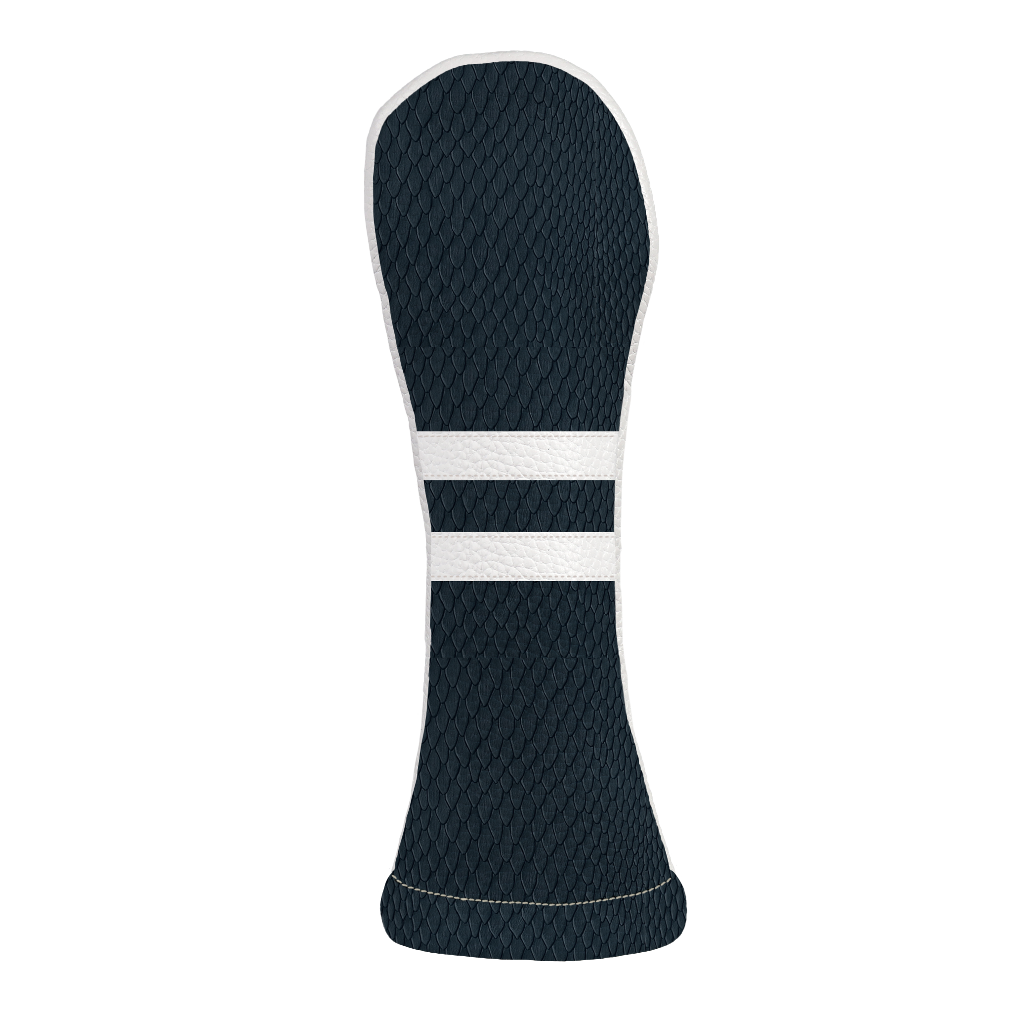 Timeless Headcover: Navy Boa + Pure White